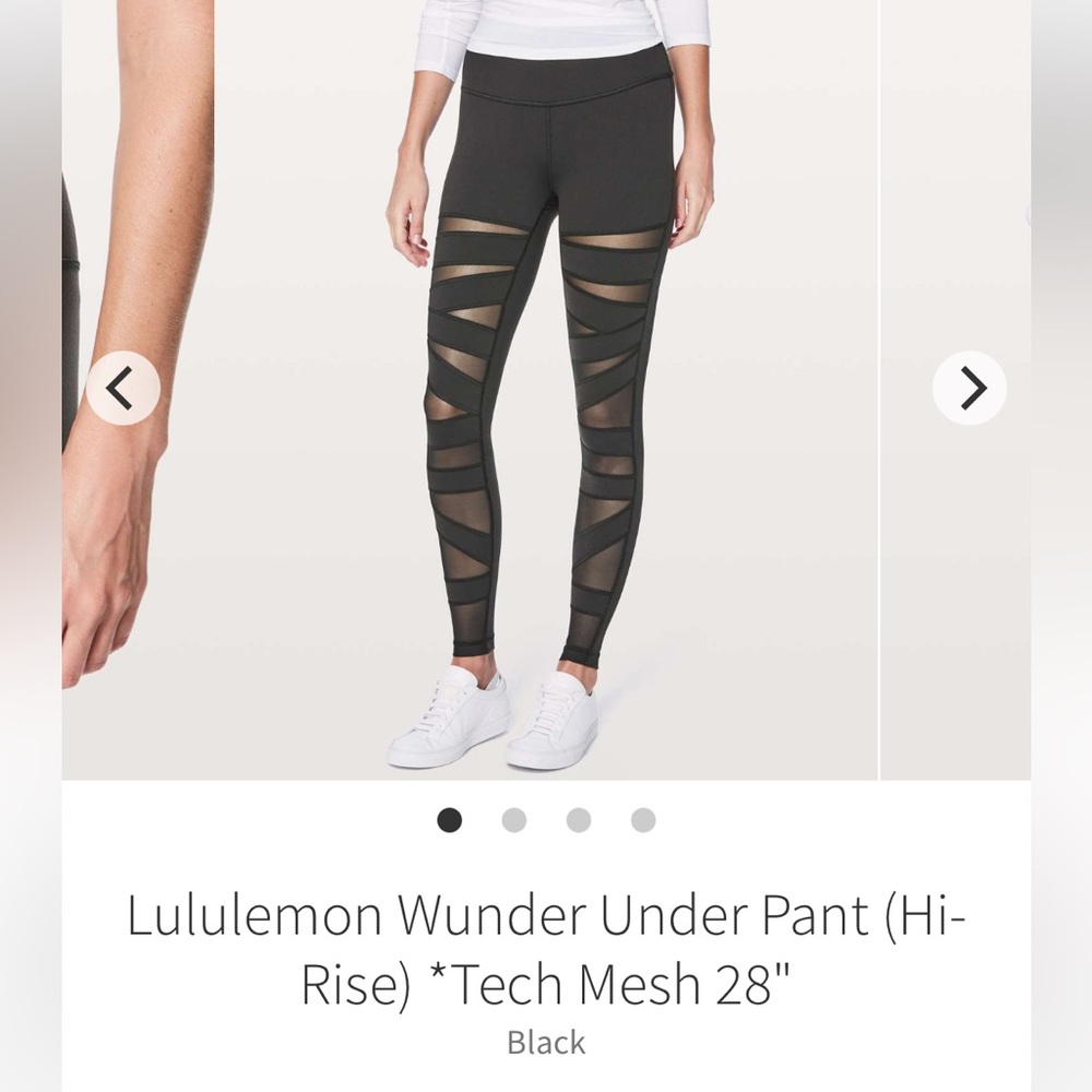 lululemon athletica Black Wunder Under High-Rise Tech Mesh Leggings